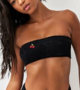 UO Seamless Bandeau Bikini Top - Black L at Urban Outfitters