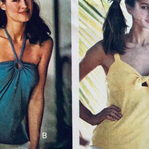 Uncut, Ff 1978 Mccall's 6067 Misses' Set Of Sleeveless Summer Tops For Stretch Knits, A, B & D Have Inner Bandeau, Size M | 14-16