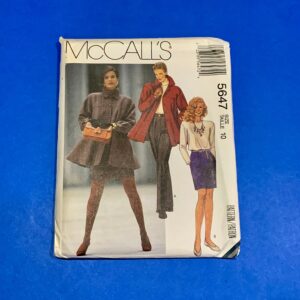 Uncut Mccall's 5647 Misses Unlined Loose-Fitting Jacket, Top, Pencil Skirt & Tapered Pants Sewing Pattern - Size 10