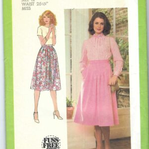 Uncut Vintage Simplicity Sewing Pattern 70's Misses' Pleated Skirt 8478 Size 12 Ff