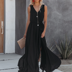 V-Neck Maxi Dress Sleeveless Long Prom Dress