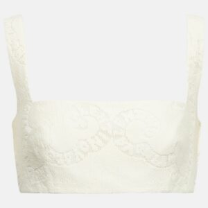 Valentino Embroidered cotton-blend bralette