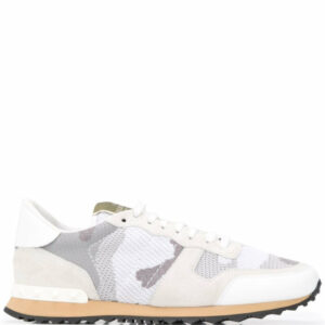 Valentino Garavani Camouflage-Print Mesh low-top Trainers in White - White / UK 7 (41)