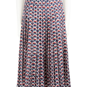 Valentino Garavani Logo Scale Print Pleated Midi Skirt