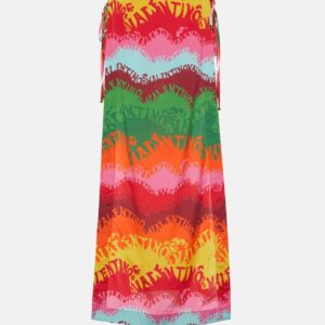 Valentino Printed silk and cotton wrap skirt