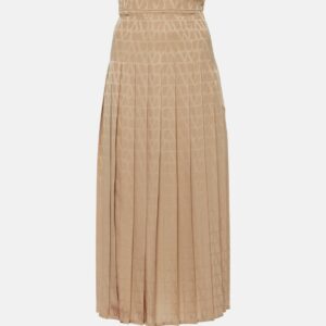 Valentino Toile Iconographe pleated silk midi skirt