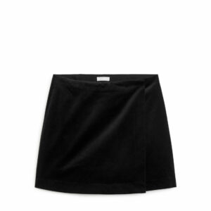 Velvet Wrap Skirt - Black