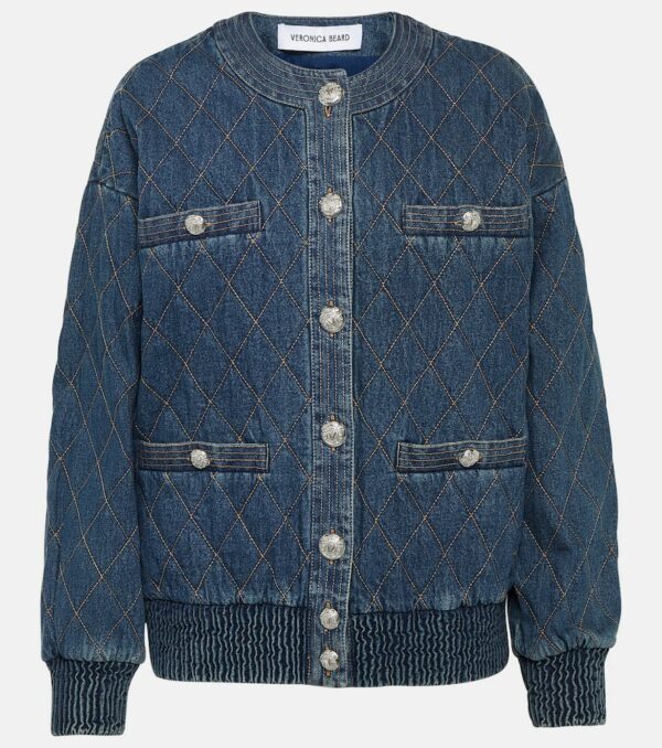 Veronica Beard Glennon quilted denim bomber jacket