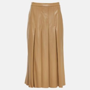 Veronica Beard Herson pleated faux leather midi skirt