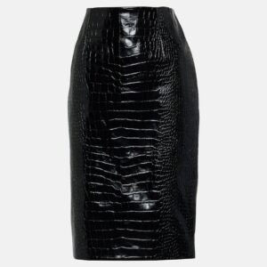 Versace Croc-effect leather pencil skirt