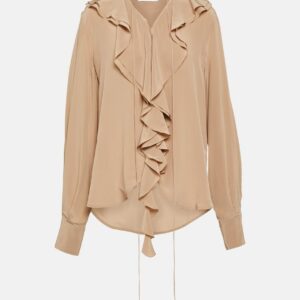 Victoria Beckham Ruffled silk crêpe de chine blouse