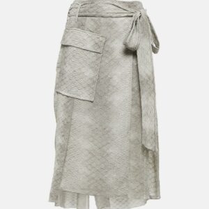 Victoria Beckham Snake-print crêpe de chine wrap skirt