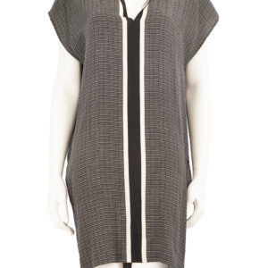 Vince Abstract Silk Sleeveless Tunic Dress