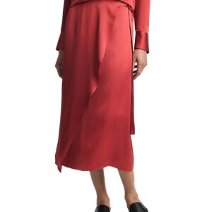 Vince Draped Wrap Midi Skirt