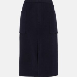 Vince High-rise wool-blend pencil skirt