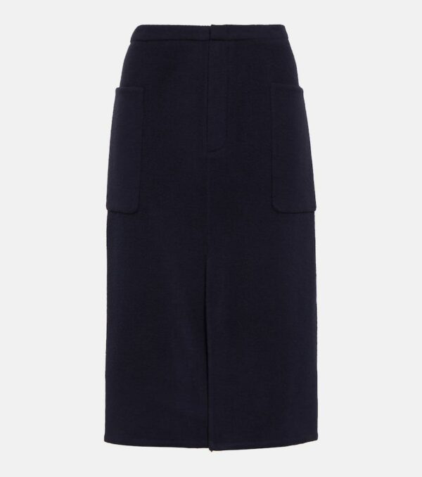 Vince High-rise wool-blend pencil skirt