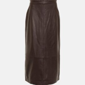 Vince Leather midi skirt