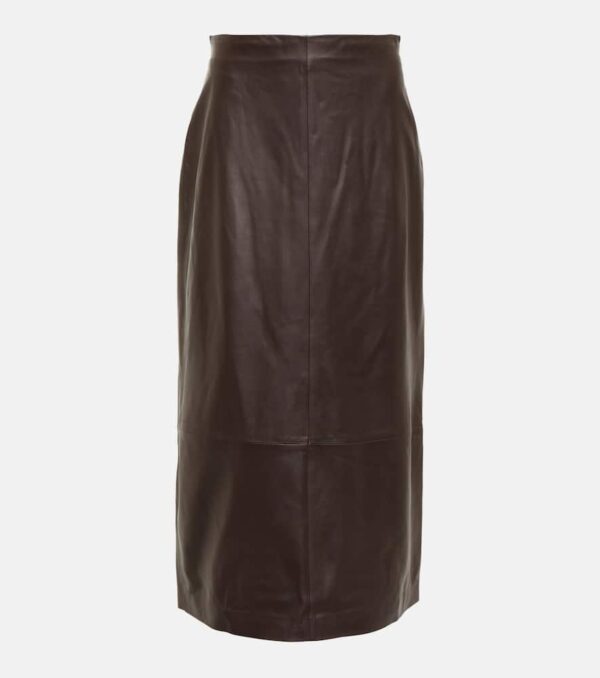 Vince Leather midi skirt