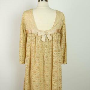 Vintage 1960S 34B Beige Lace Babydoll Dress Small Medium