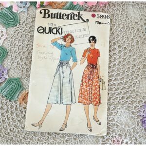 Vintage 1970S Sewing Pattern - Butterick 5896 Midi Wrap Skirt | Size A Small/Medium