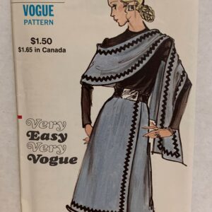 Vintage 1970S Vogue 8119 Front Wrap Skirt & Stole | Shawl Sewing Pattern Very Easy Misses Waist Size 25.5" Hip 36