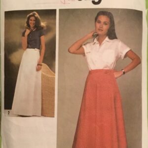 Vintage 1979 Simplicity Misses' Jiffy Front-Wrap Skirt in Two Lengths Sewing Pattern No. 8860 - Size Small 10-12 /Waist 64-67cm/25"-26 1/2