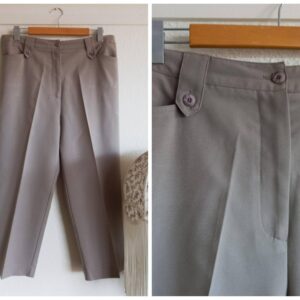 Vintage 1980's 1990S Trousers // Women's Brown Tailored Pants Slacks Duckies 60S 70S Style Beige Taupe Gray Gender Neutral 14 L