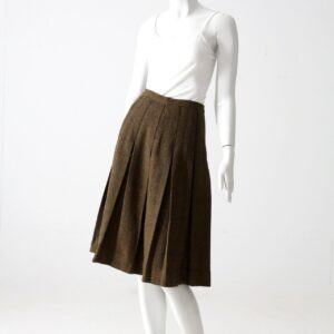 Vintage 60S Box Pleated Tweed Skirt