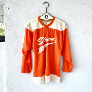 Vintage 70S Nfl Football Sports Jersey Mesh Long Sleeve Top Orange White Shirt