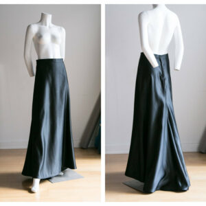 Vintage 90S Tadashi Shoji Sleek Classic Black Satinsmall Mermaid Tail Evening Wedding Special Occasion Red Carpet Skirt