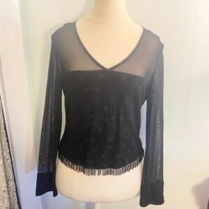 Vintage Joseph Ribkoff Mesh Beaded Top Small