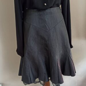 Vintage Leather & Lace Midi Skirt Medium