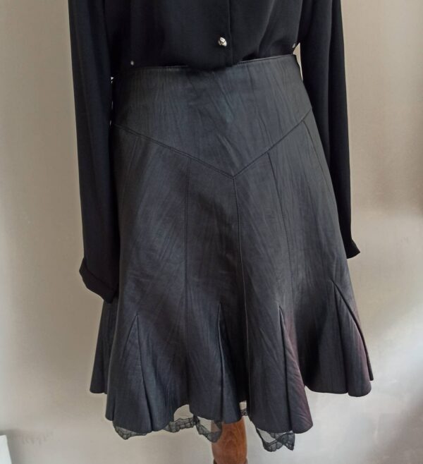 Vintage Leather & Lace Midi Skirt Medium