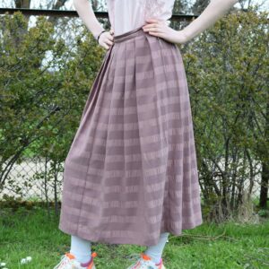 Vintage Mauve Pleated Skirt Women Flowy 80S Skirts M Size From Finland