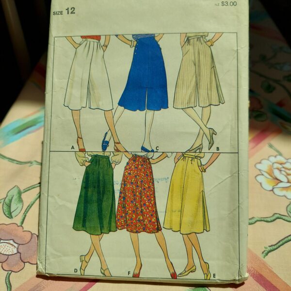 Vintage Misses' Culottes & Skirt Sewing Pattern/Size 12 Butterick Self Made Clothing Sustainable