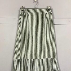 Vintage Skirt Striped Straight Below Knee Peplum Hem Mermaid Nautical Uk12