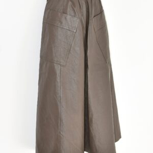 Vintage Women's Real Leather Pleated A-Line Midi Length Brown Skirt Size Uk6 W25