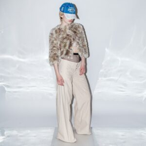 Vintage Y2K Epic Flowy Cargo Pants in Champagne Cream