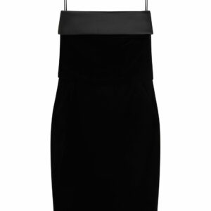 Viscose Blend Strapless Midi Dress