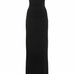 Viscose Crepe Strapless Long Dress