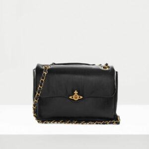 Vivienne Westwood Anita Chain Shoulder Bag Leather Black