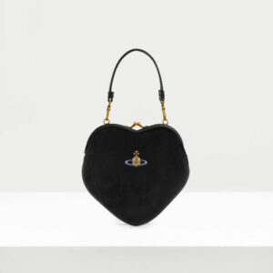 Vivienne Westwood Belle Heart Frame Purse Velvet Black One Size Women