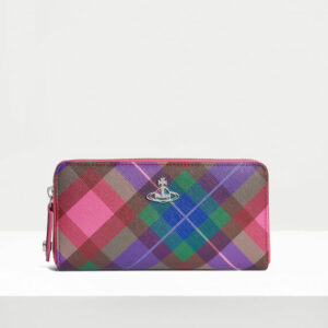 Vivienne Westwood Classic Zip Round Wallet Saffiano Printed Candy-tartan One Size Women