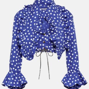 Vivienne Westwood Heart polka-dot ruffled cotton blouse