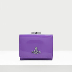 Vivienne Westwood Shiny Patent Small Frame Wallet Leather Purple One Size Unisex