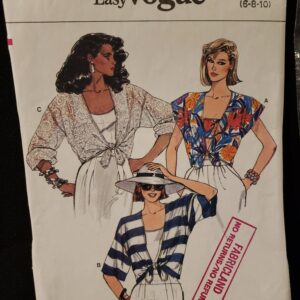 Vogue 9261 Sewing Pattern For Cover Up, Tank Top & Bandeau, Cut Patterns -Size 6 Or 16