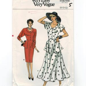 Vogue 9924 Peplum Top & Straight Or Flared Skirt Sewing Pattern Uncut Size 8 10 12 Vintage 1980S