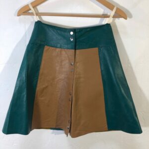 Vtg 70S Skirt-Leather-Aline-Dead Stock With Labels