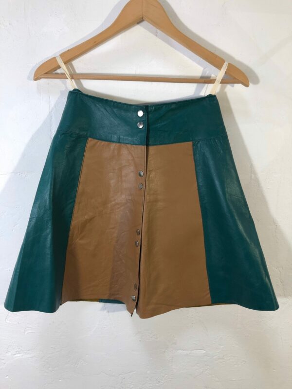 Vtg 70S Skirt-Leather-Aline-Dead Stock With Labels