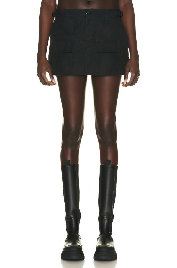 WARDROBE.NYC Cargo Mini Skirt in Black - Black. Size XL (also in L).